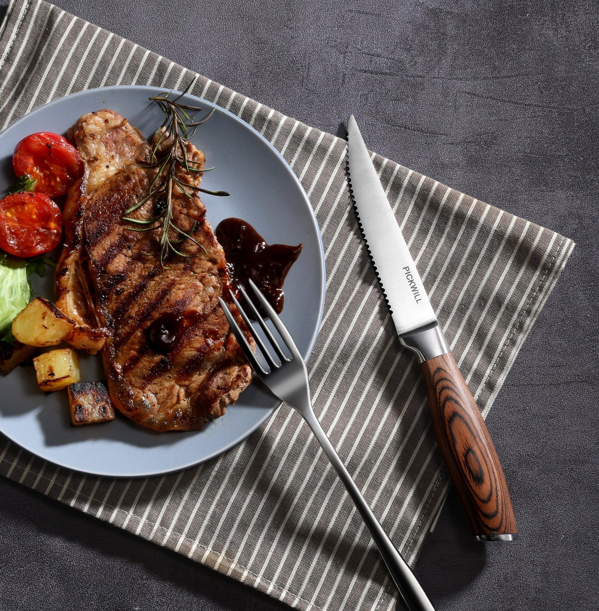 4 - PC, PICKWILL 4.5" Steak Knife Set - Urbanedges