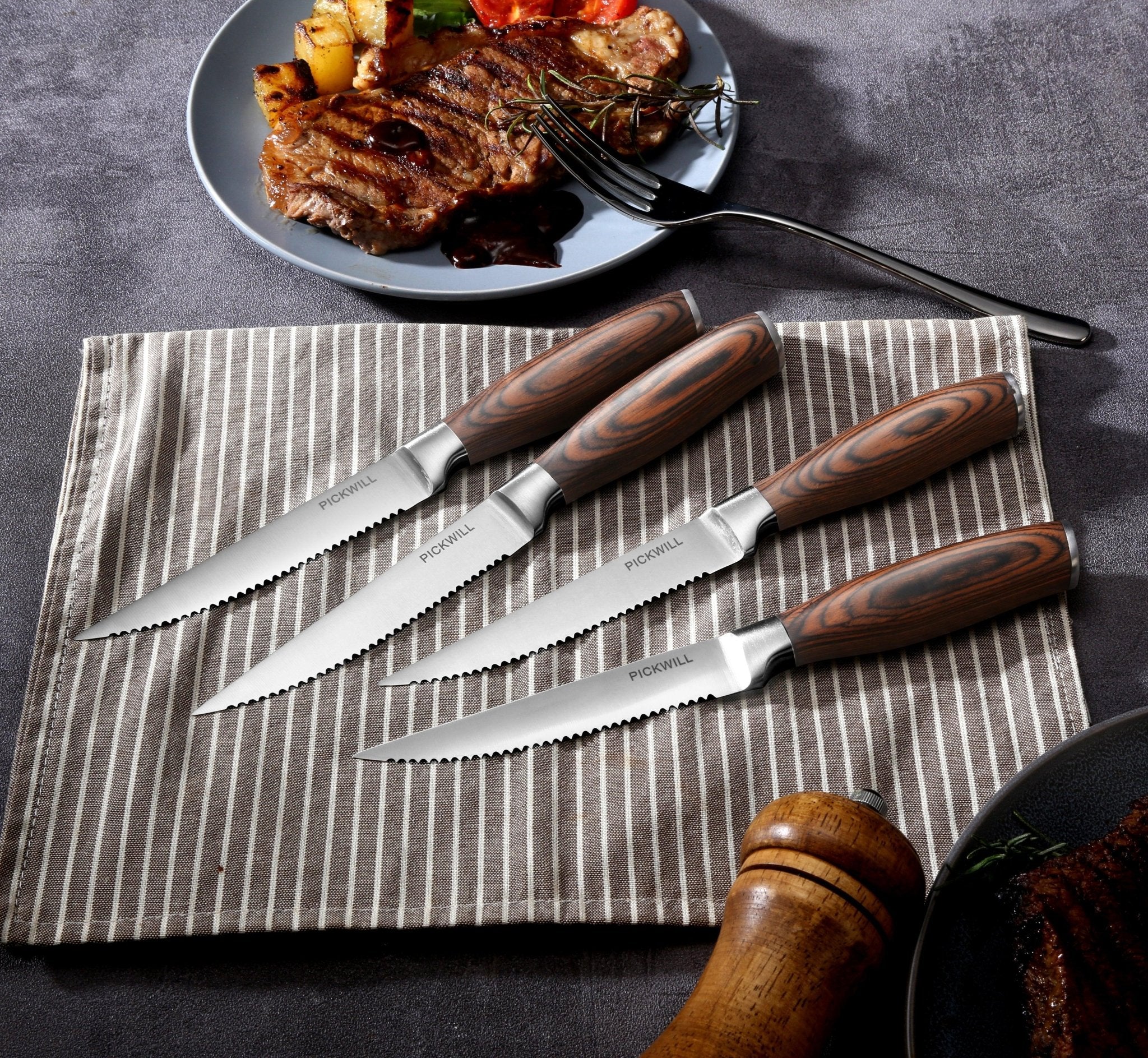 4 - PC, PICKWILL 4.5" Steak Knife Set - Urbanedges