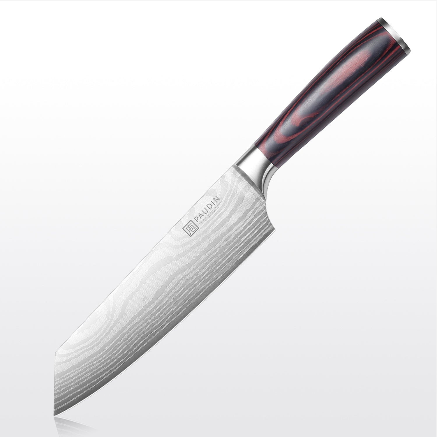 PAUDIN Universal Classic 8” Chef Knife - High Carbon Steel, Santoku, Pakkawood Handle, Gift Box"