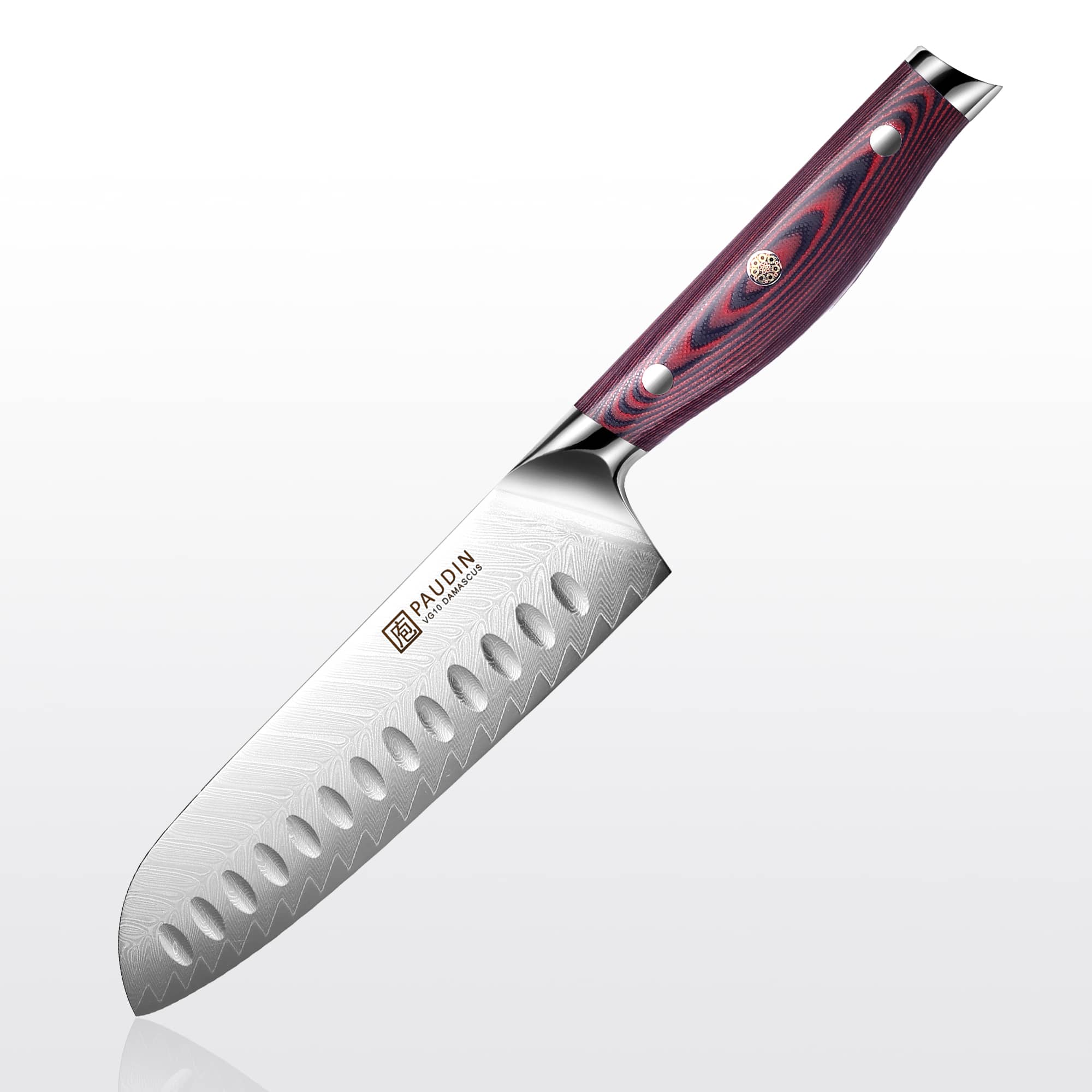 Plume Luxe 7" Damascus Santoku Knife