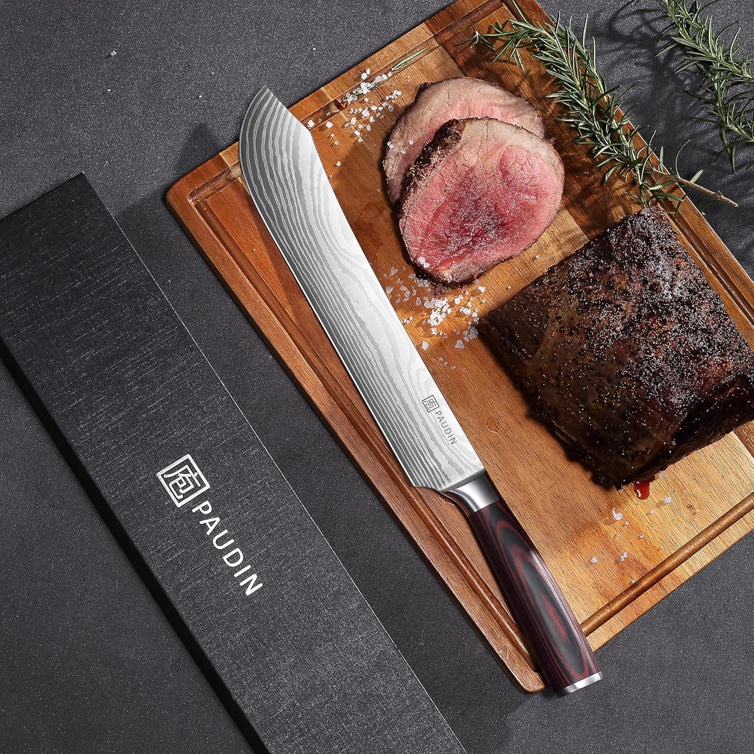 PAUDIN 10″ Bullnose Brisket Knife – Forged German Steel, Ultra Sharp Butcher Knife for BBQ & Meat Slicing - Urbanedges