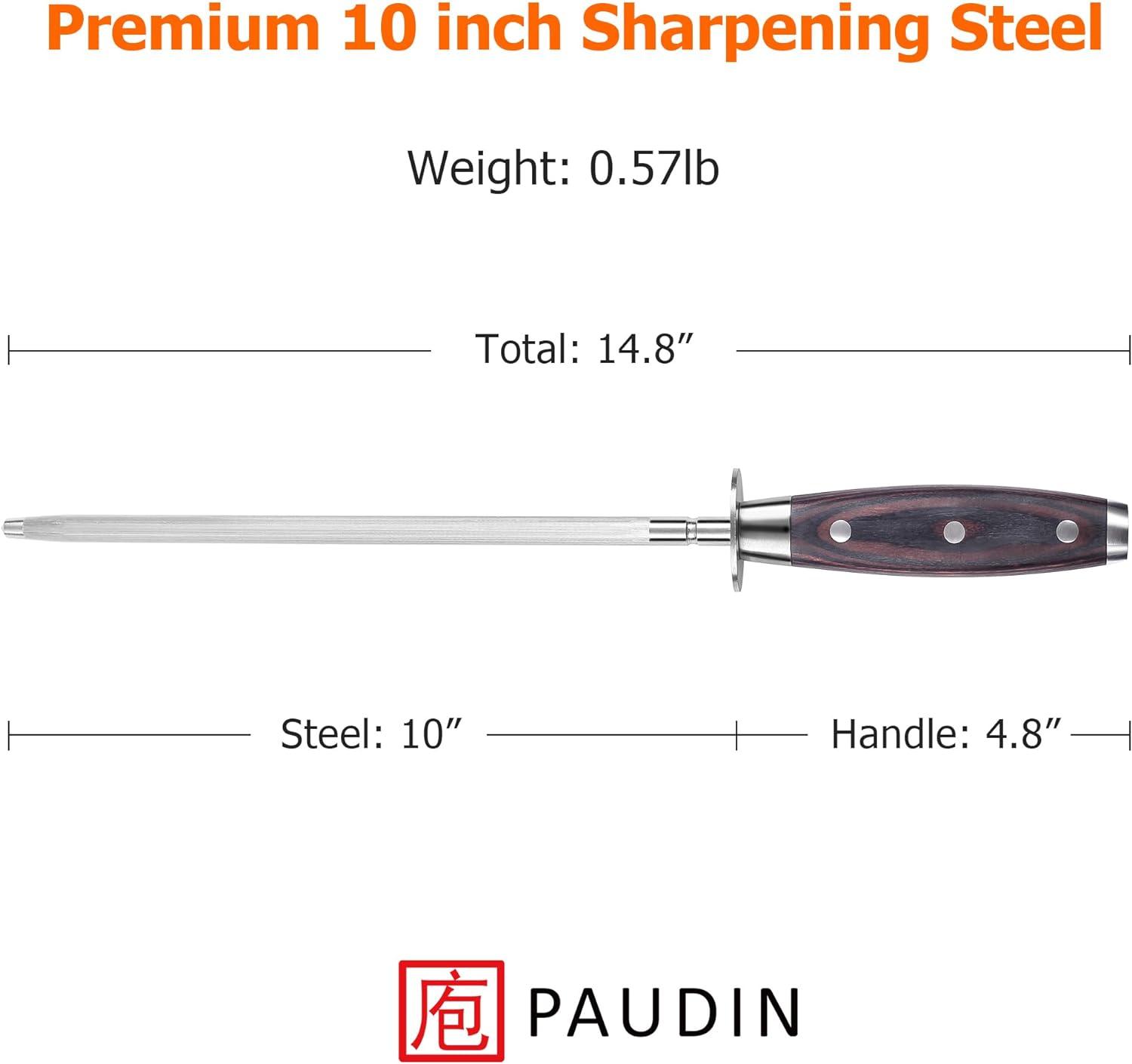 PAUDIN 10 Inch Knife Sharpener Rod - Urbanedges
