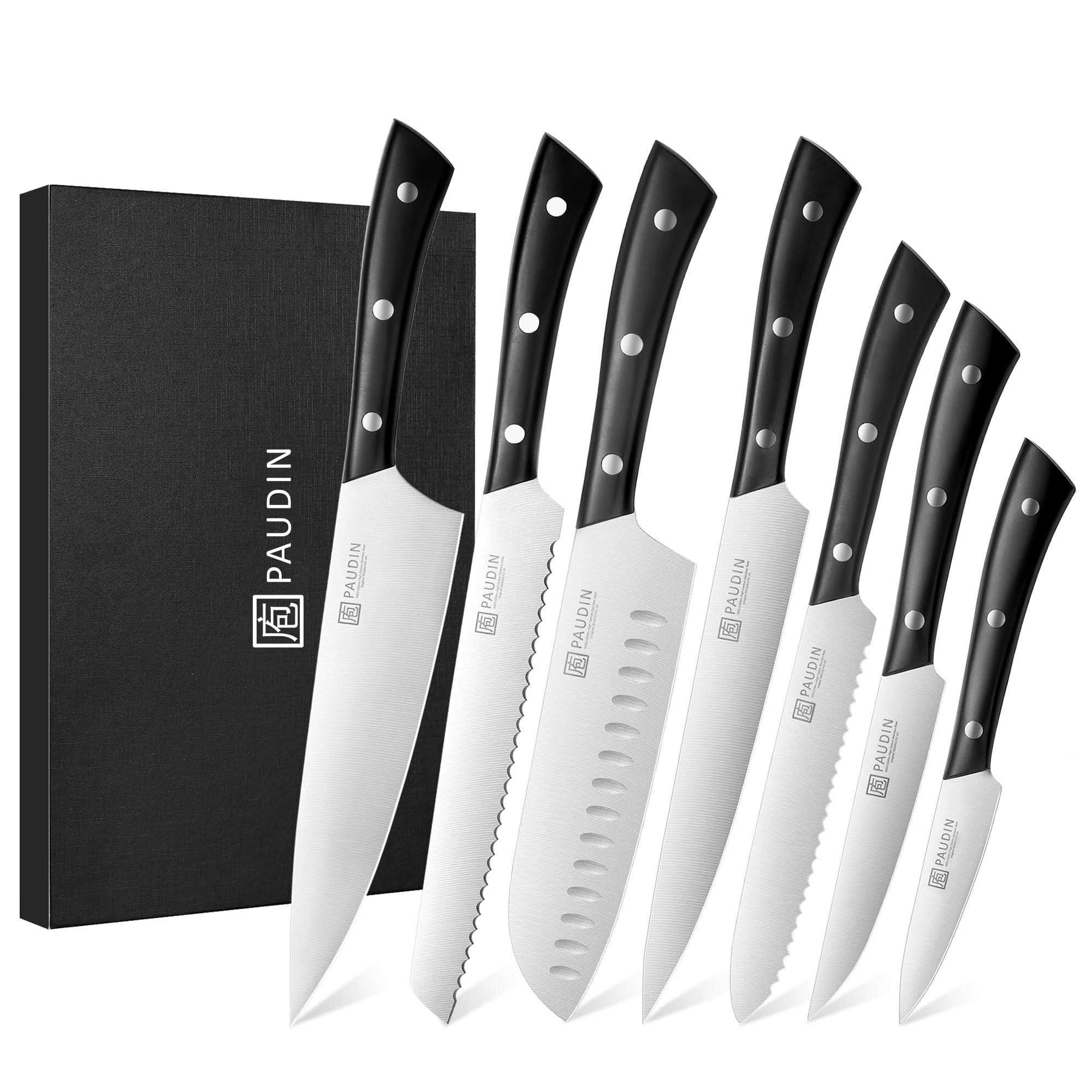 PAUDIN 15 - Piece Kitchen Knife Set with Block - High Carbon German Steel - Urbanedges