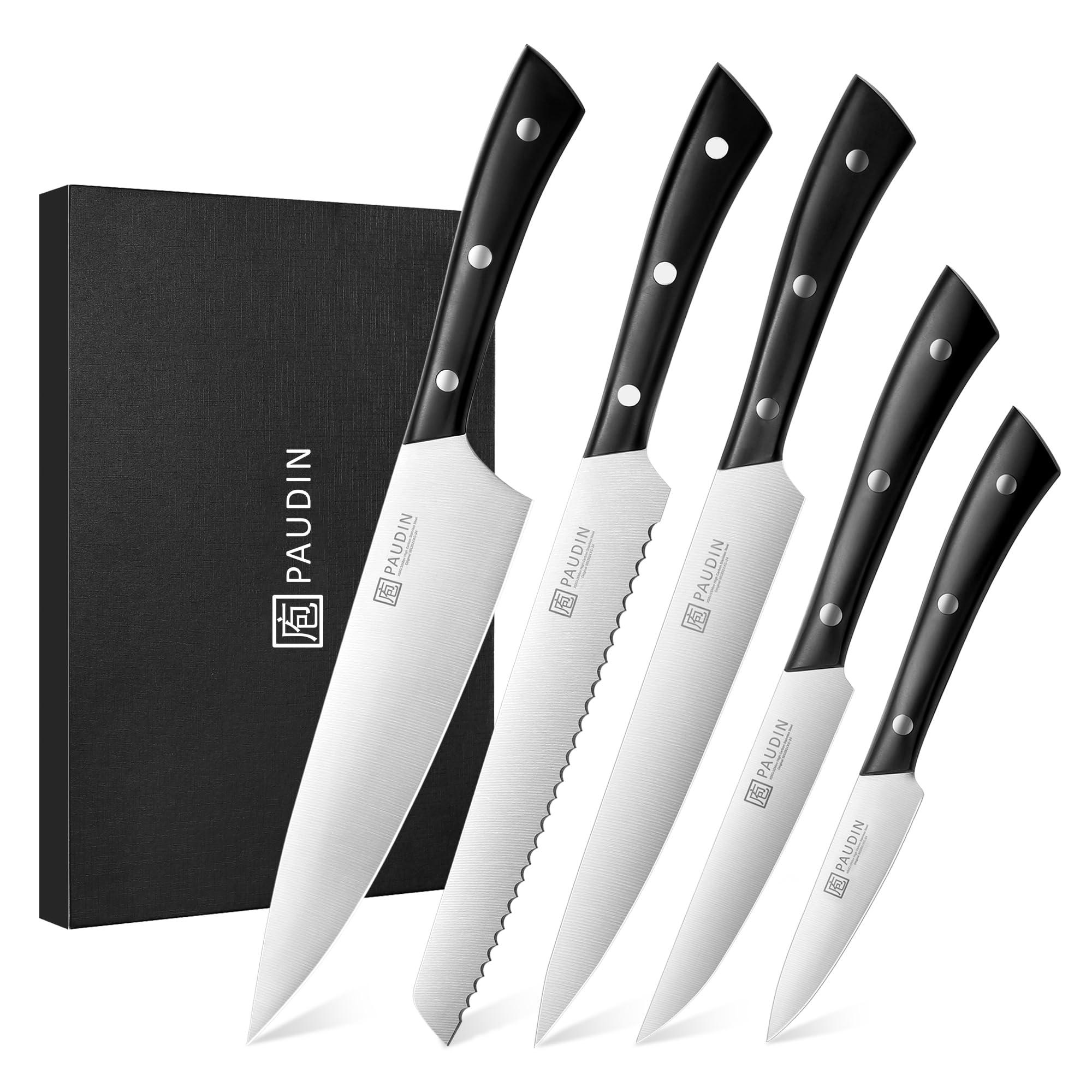 PAUDIN 15 - Piece Kitchen Knife Set with Block - High Carbon German Steel - Urbanedges