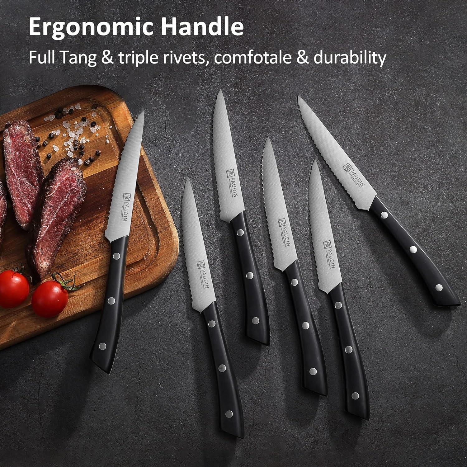 PAUDIN 15 - Piece Kitchen Knife Set with Block - High Carbon German Steel - Urbanedges