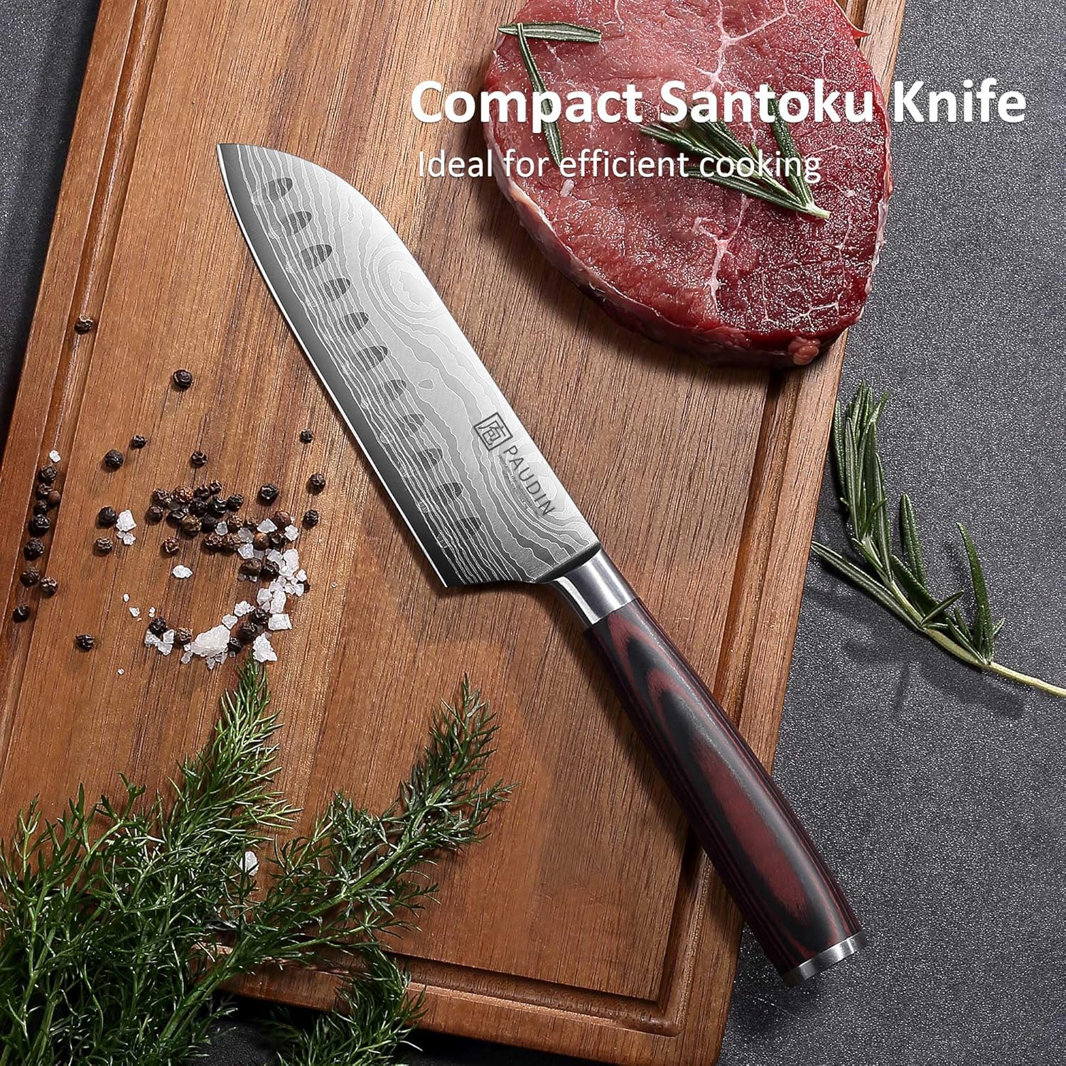 PAUDIN 5” Santoku Knife - Japanese Chef Knife, Ultra Sharp Kitchen Blade - Urbanedges
