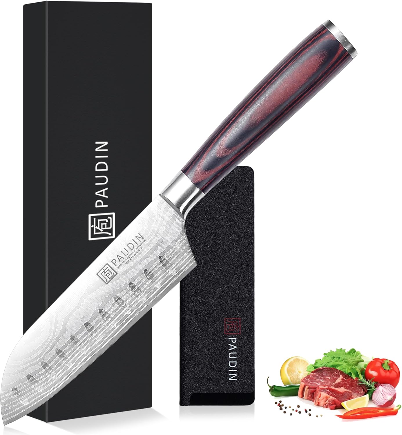 PAUDIN 5” Santoku Knife - Japanese Chef Knife, Ultra Sharp Kitchen Blade - Urbanedges