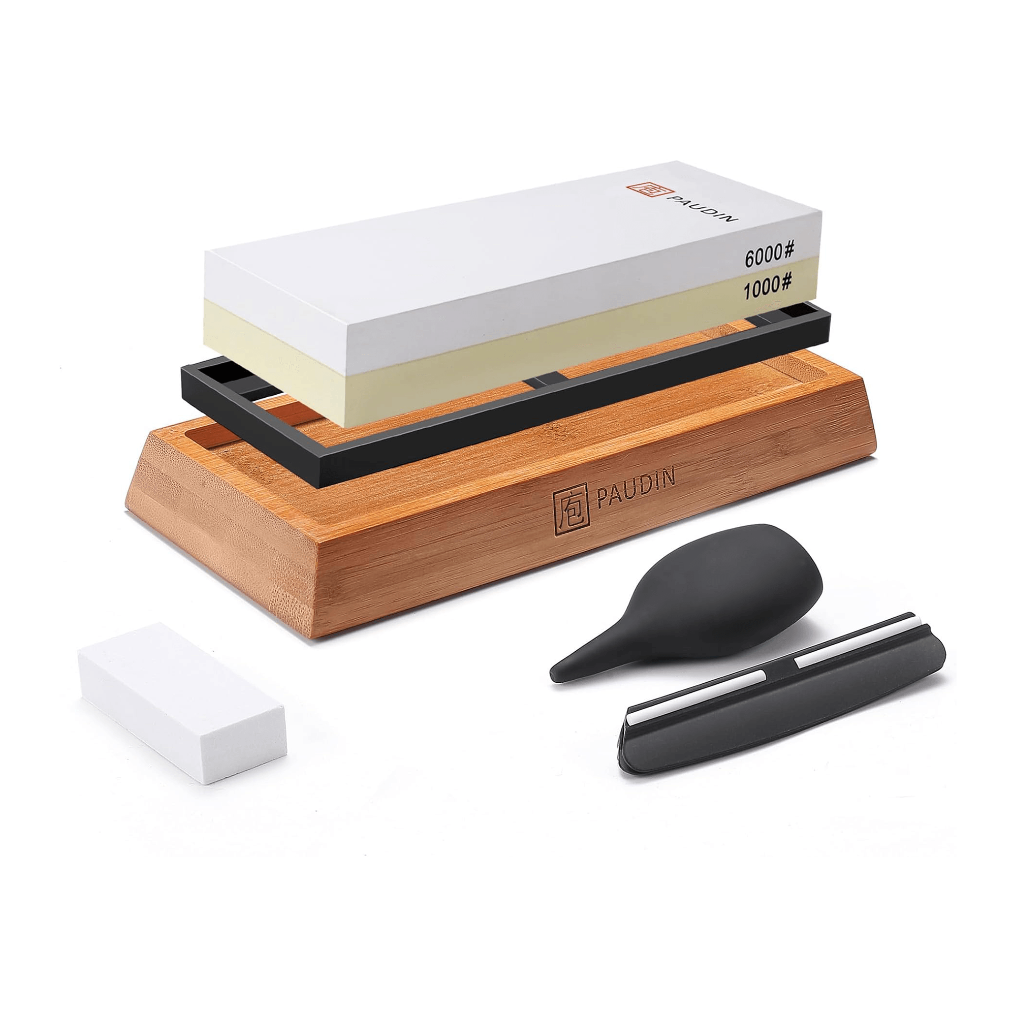 Paudin Premium Whetstone Knife Sharpener Kit - 1000/6000 Grit - Urbanedges