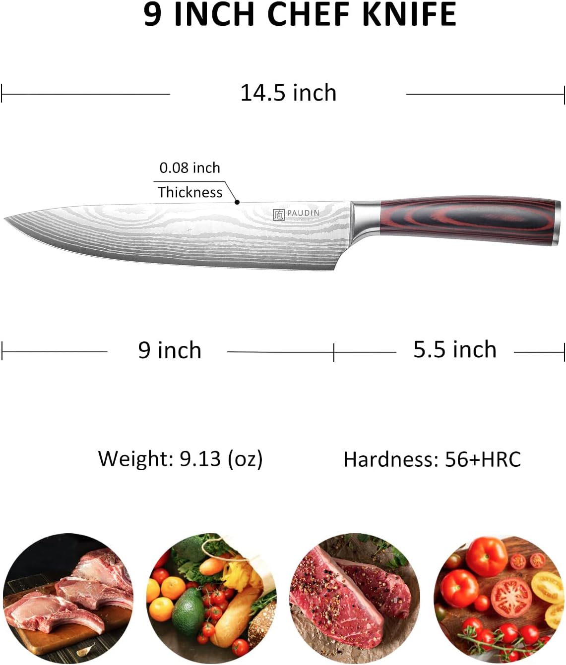 PAUDIN Universal Classic 9 Inch Chef's Knife - Urbanedges