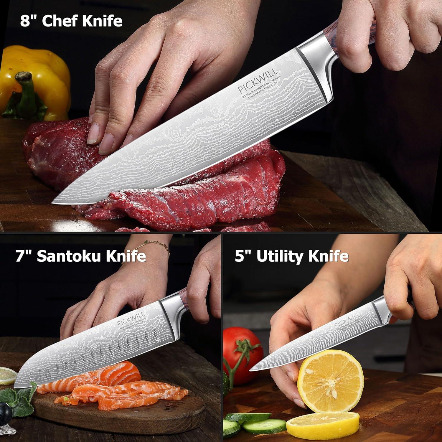 PICKWILL 3 - Piece Chef Knife Set - Urbanedges