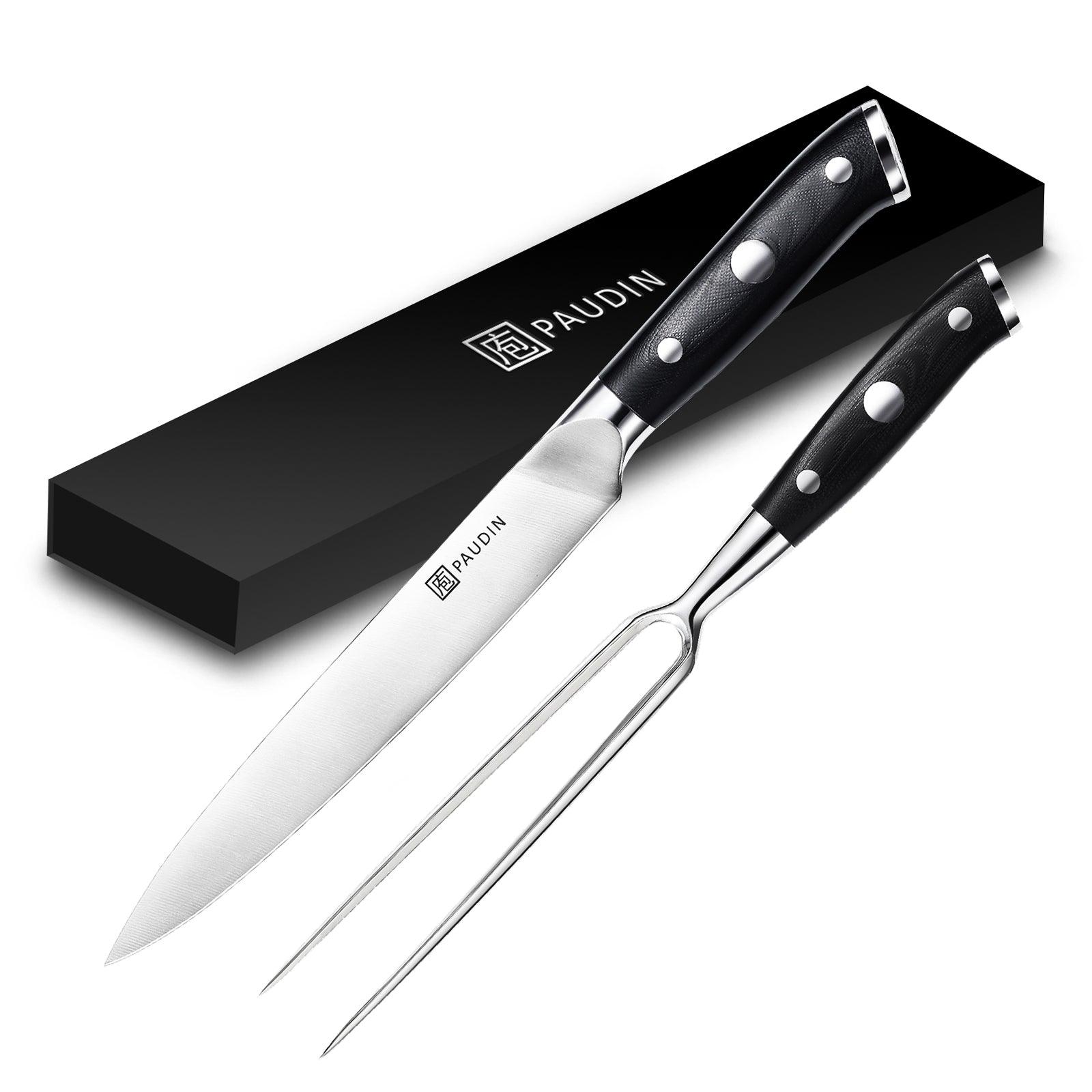 Ultra Dark Premium 8" Carving Knife and Fork Set - Urbanedges