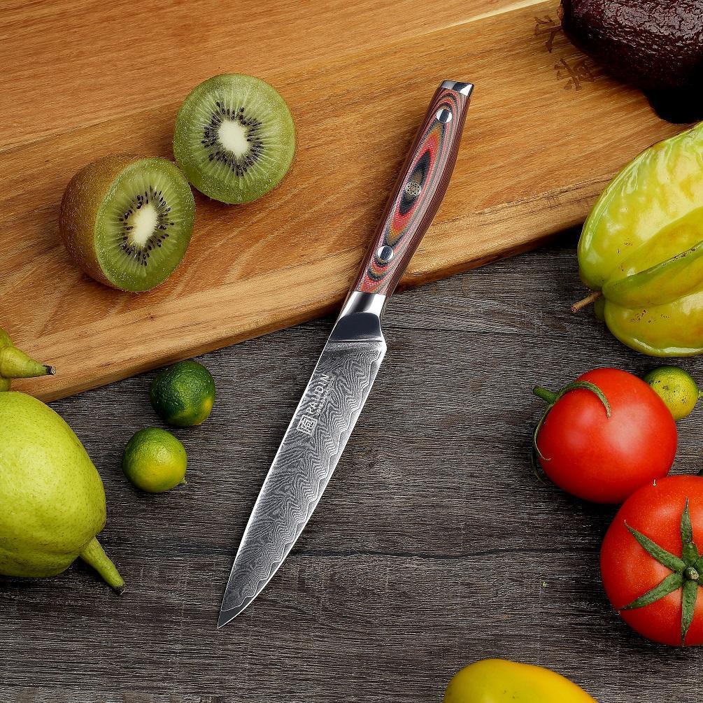 Plume Luxe 5" Damascus Utility Knife - Urbanedges