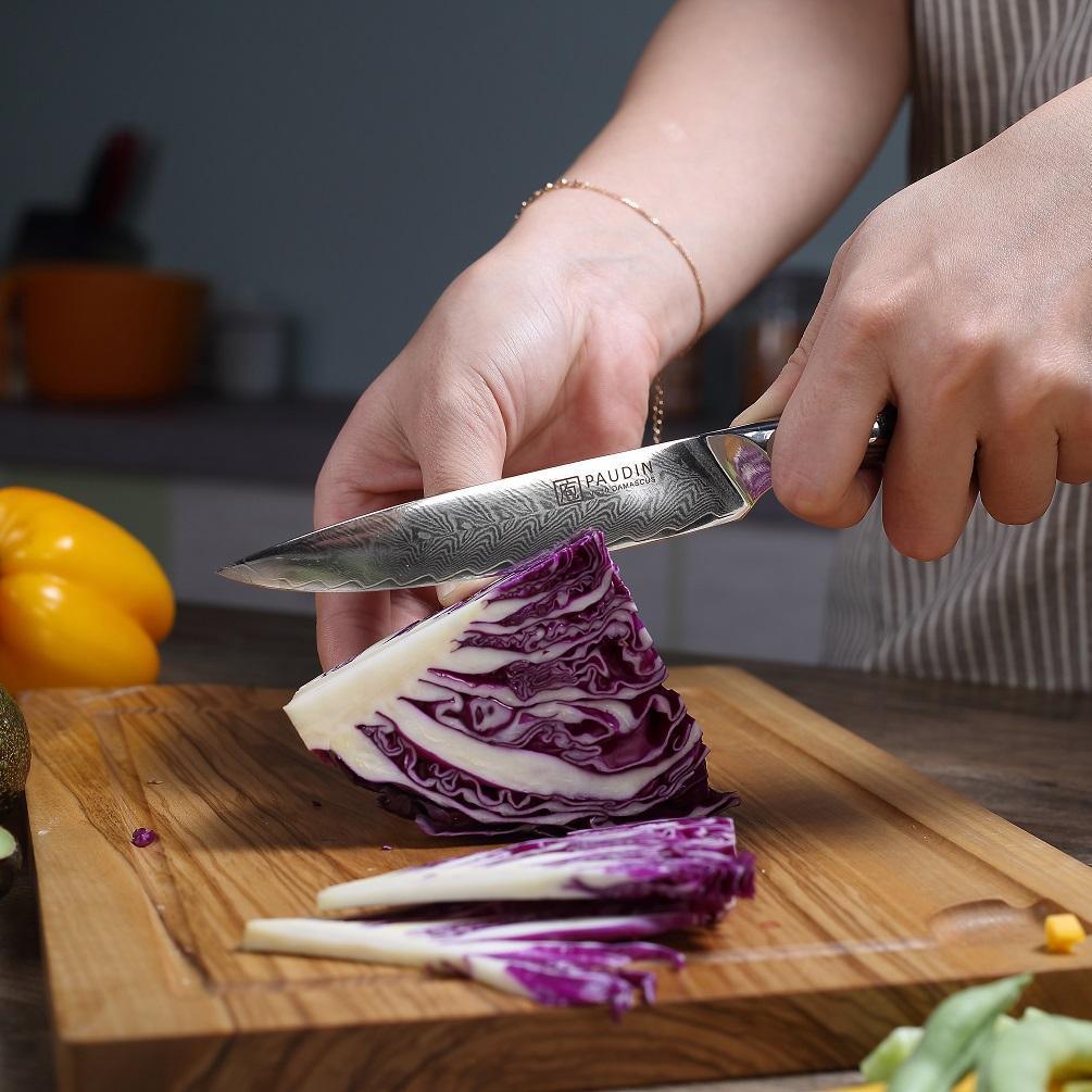 Plume Luxe 5" Damascus Utility Knife - Urbanedges