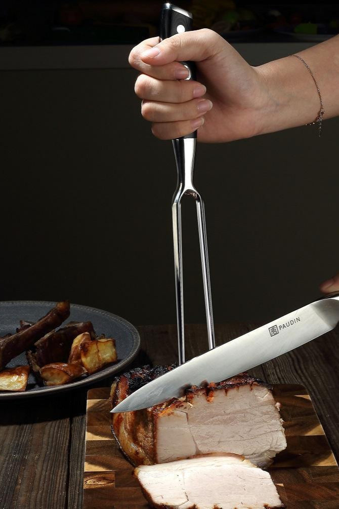 Ultra Dark Premium 8" Carving Knife and Fork Set - Urbanedges